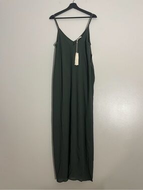 lovestitch Olive Slip Maxi Dress with Adjustable Straps